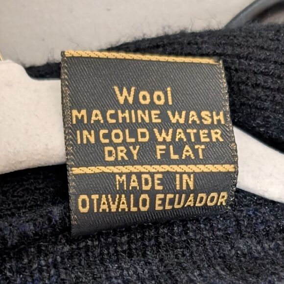 Vintage TEJIDOS RUMIÑAHUI 100% wool cardigan men's oversized alpaca long sleeve - Picture 8 of 11